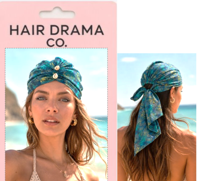 Tropical Print Tie-Back Turban Headwrap