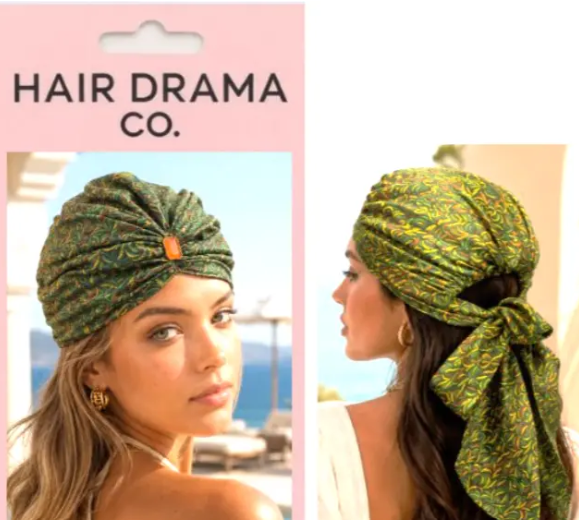 Olive Mosaic Tie-Back Headwrap