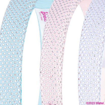 Conjunto de 3 fitas para o cabelo Barbie com strass e pendente da Barbie - Rosa, Azul e Lilás