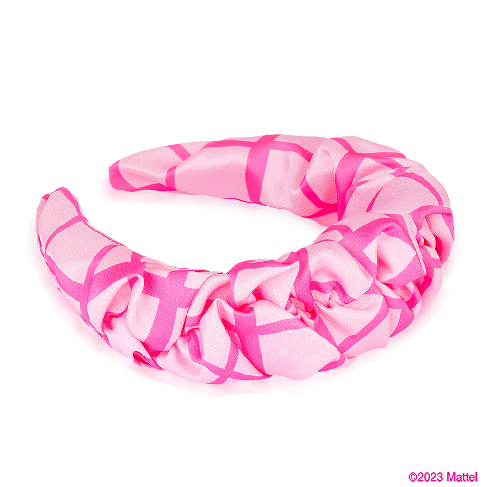 Fita de cabelo Barbie com folhos em cetim - Tons de rosa