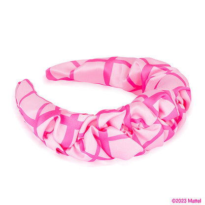 Fita de cabelo Barbie com folhos em cetim - Tons de rosa