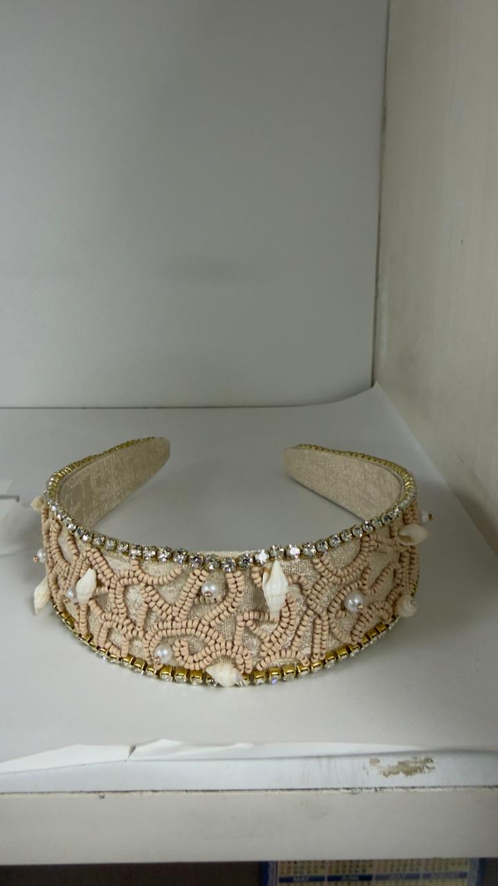 Raffia Embroidered Flat Headband