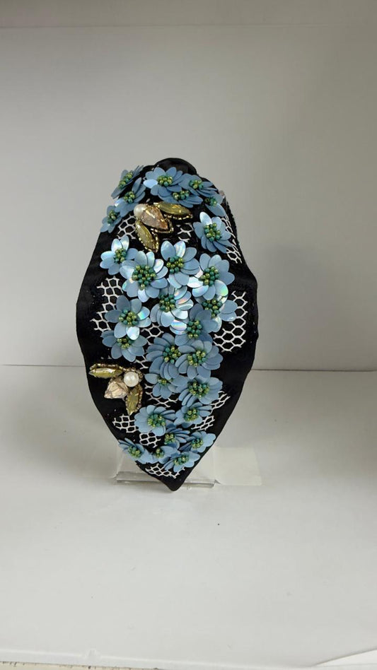 Aster Flora Sequin Knotted Headband