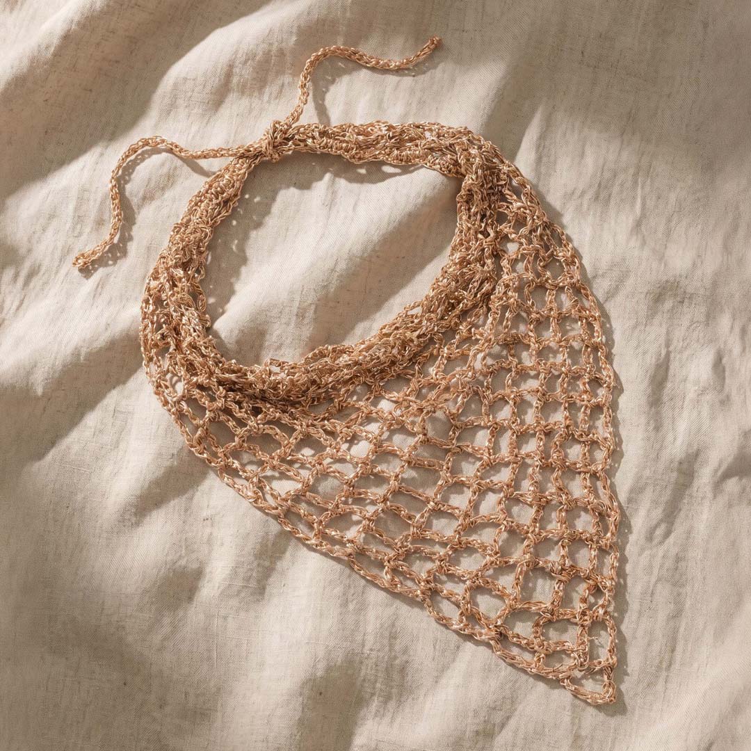 Lightweight bohemian headwrap in dull gold zari - effortlessly ties with casual and dressy looks