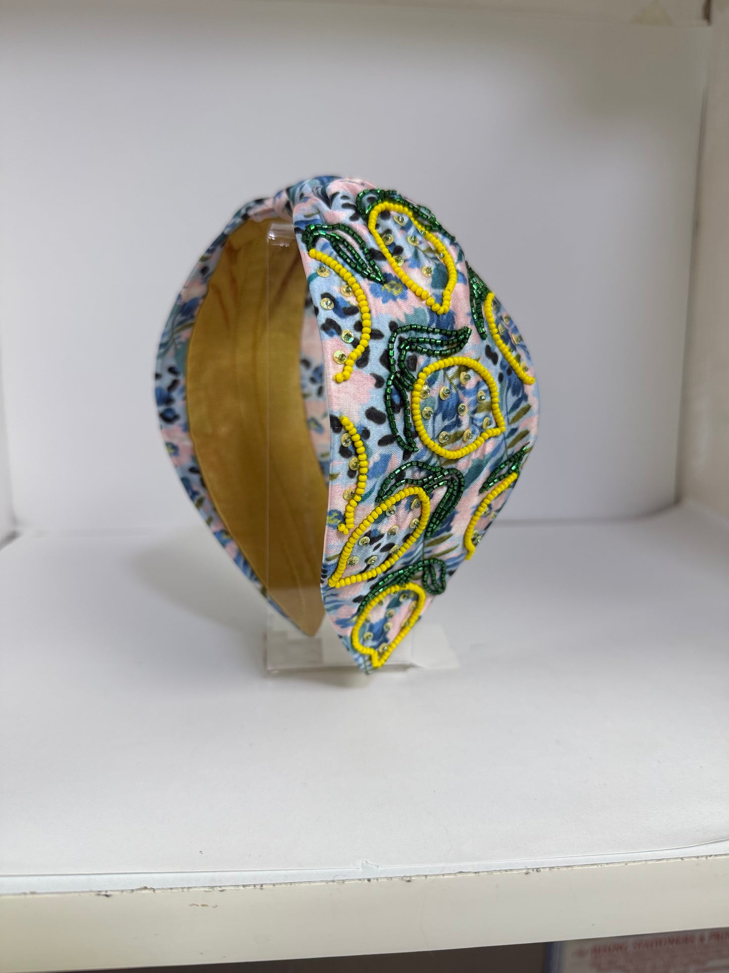 Lemon Pop Beaded Knotted Headband