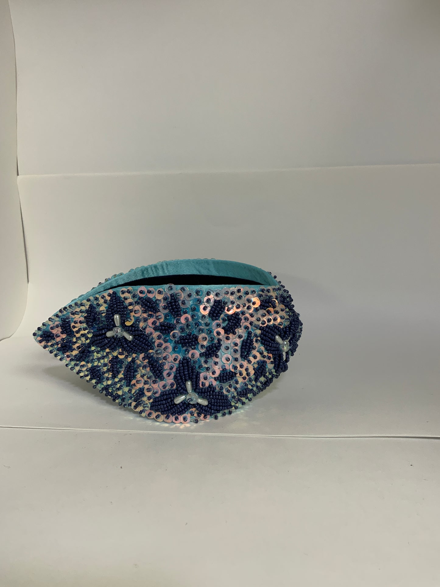 Teal Embellished Knotted Headband