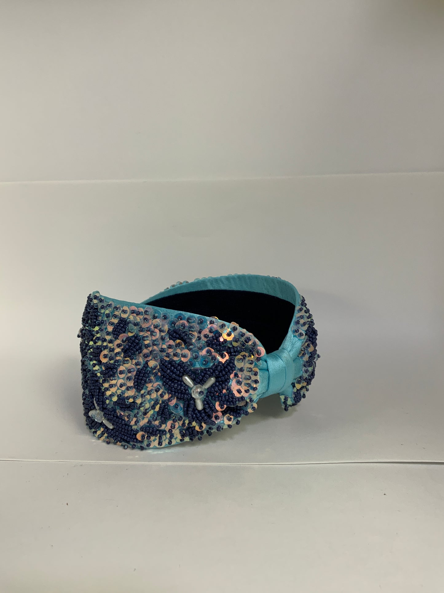 Teal Embellished Knotted Headband
