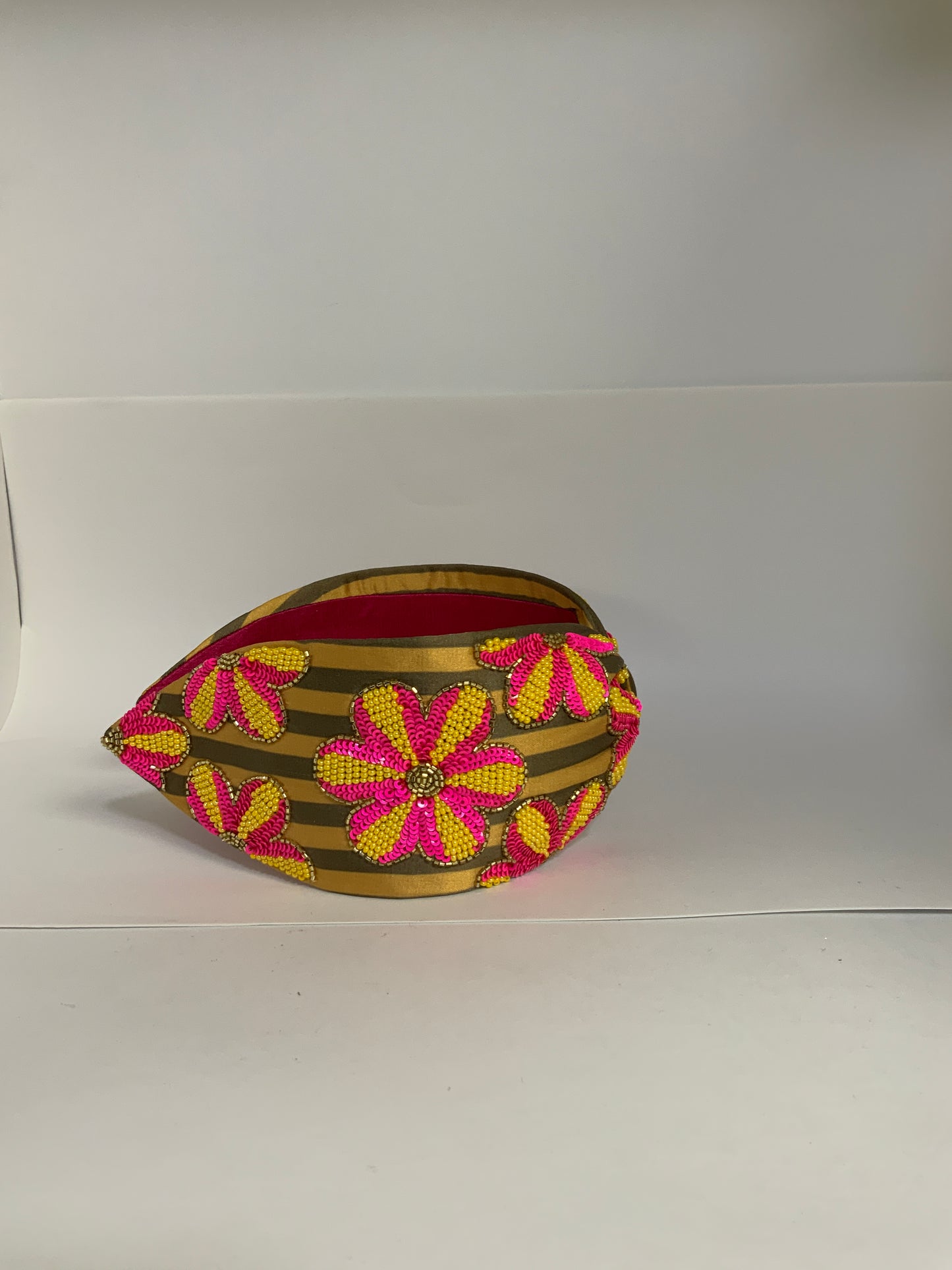 Rani Bloom Embellished Knot Headband – Olive