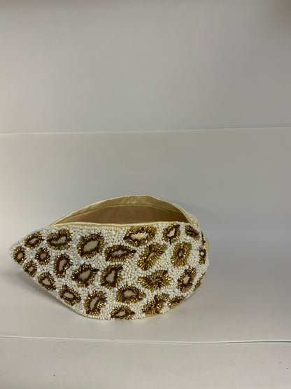Beaded Leopard Knotted Headband