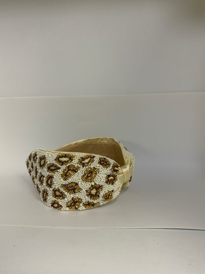 Beaded Leopard Knotted Headband