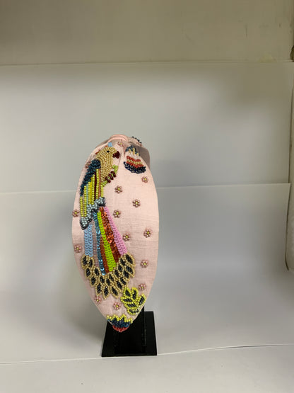 Birdsong Embroidered Knot Headband – Blush