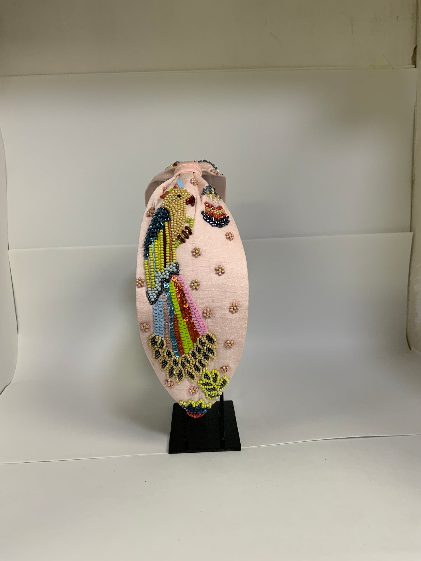 Birdsong Embroidered Knot Headband – Blush