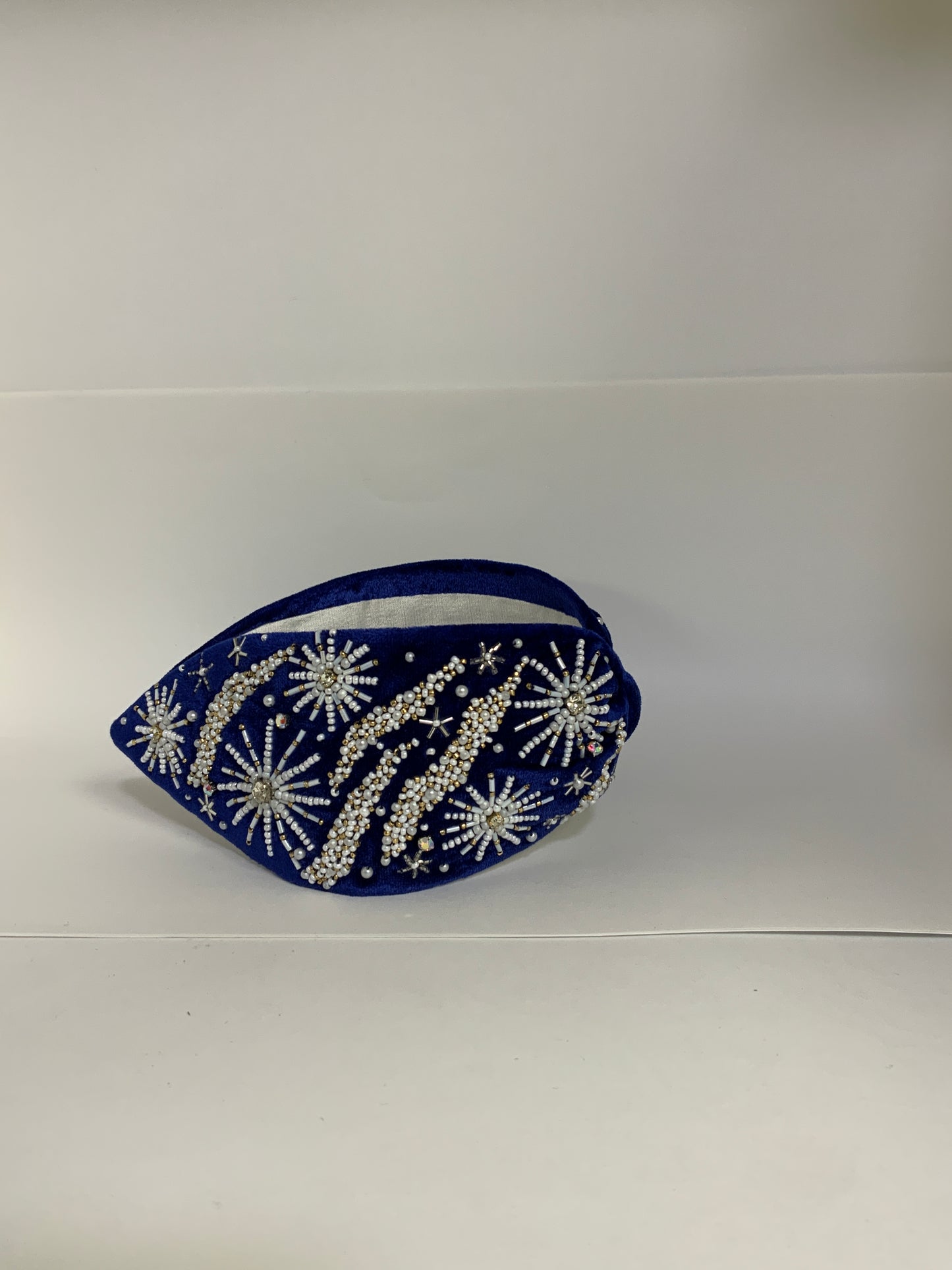 Celestial Spark Knot Headband – Sapphire