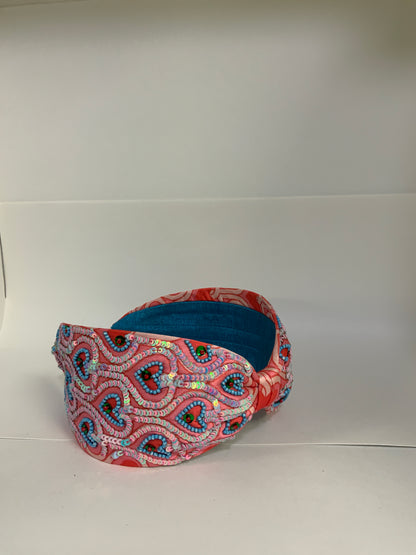 Heartbreaker Knotted Headband – Coral