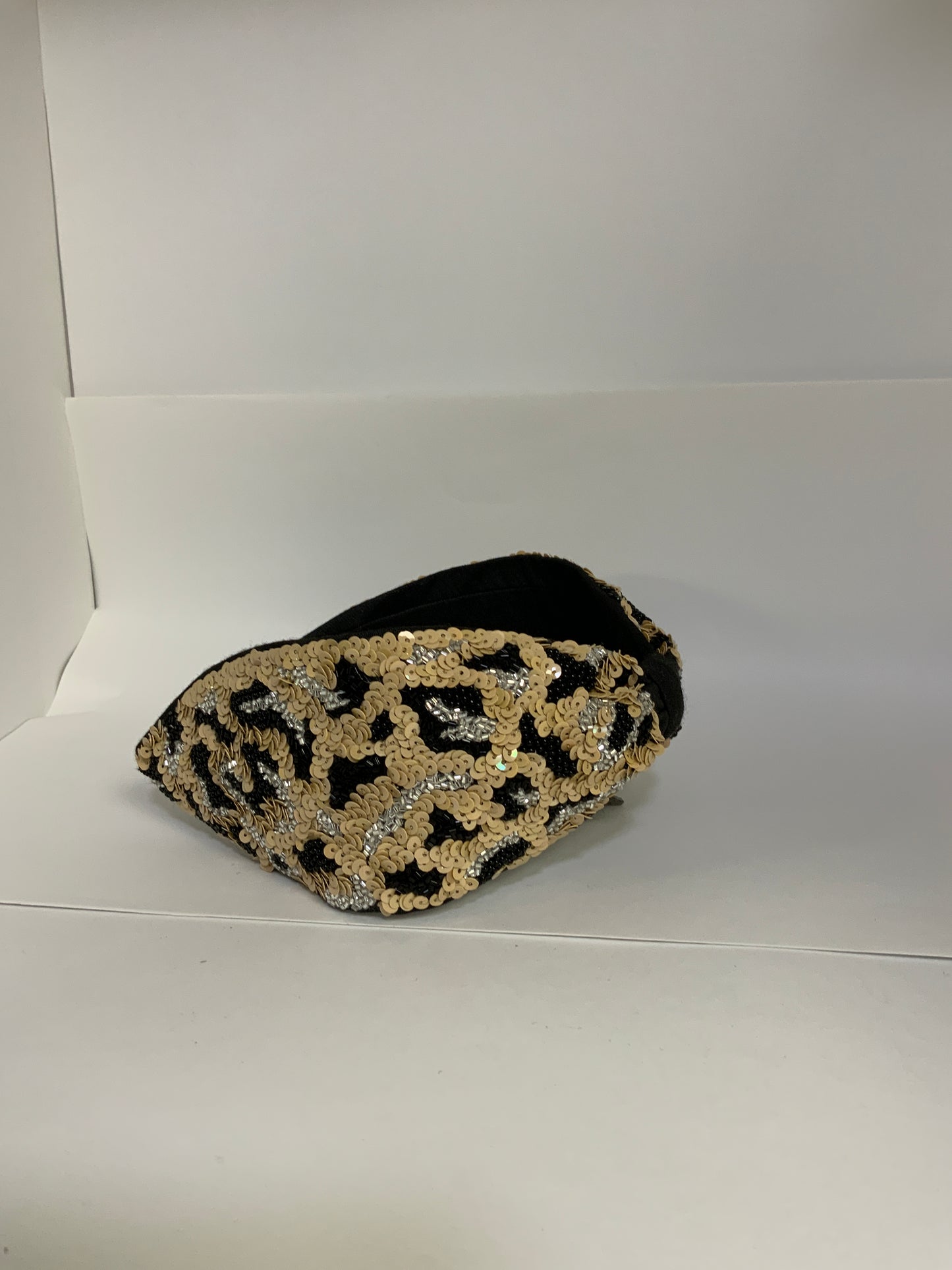 Sequin Leopard Knot Headband